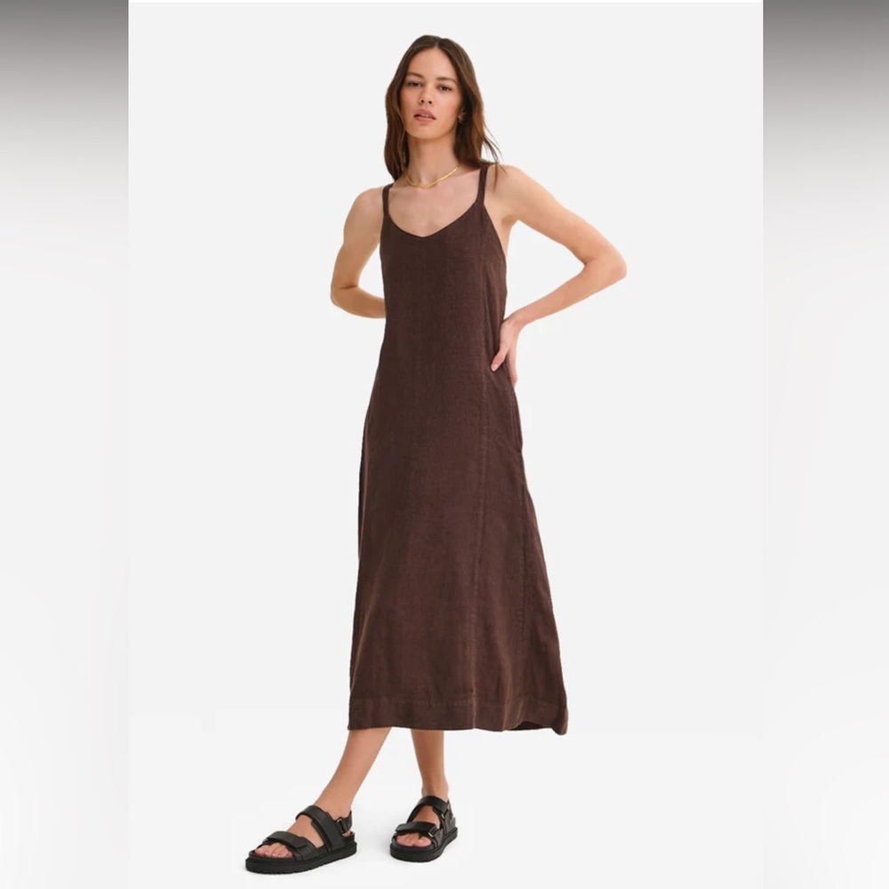 NWT Mate the Label Linen Tie Back Maxi Dress